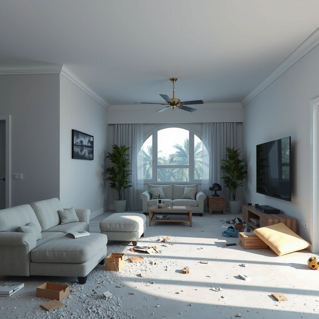 Before cleaning - post construction mess